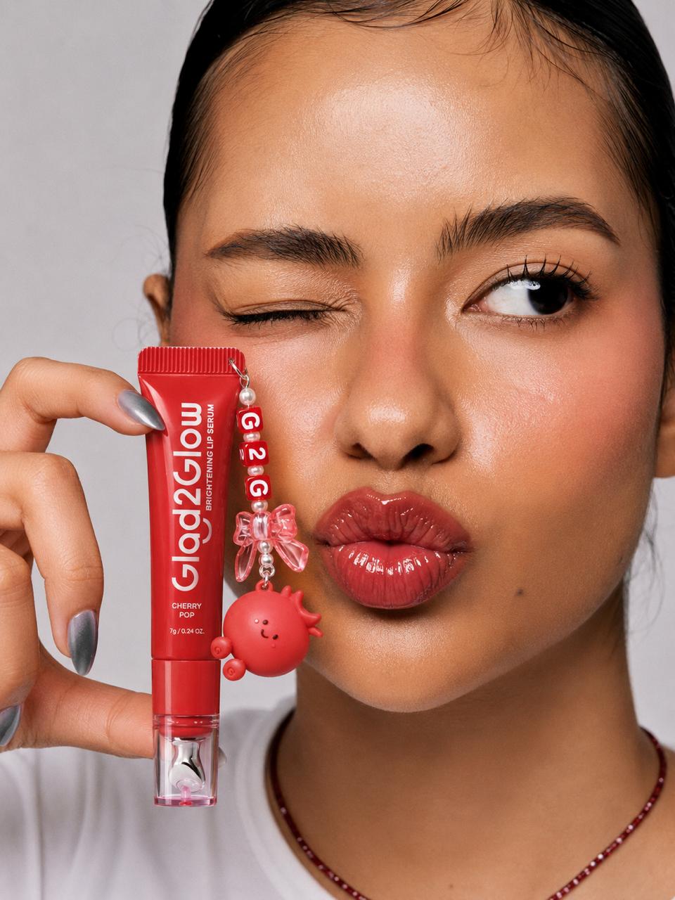 Glad2Glow Brightening Lip Serum with charm