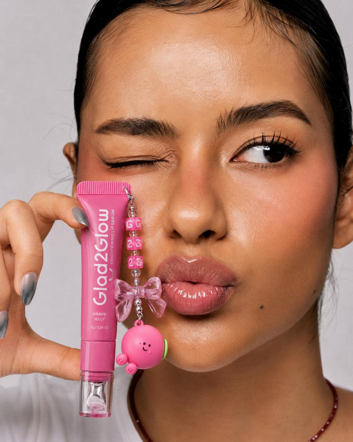 Glad2Glow Brightening Lip Serum with charm