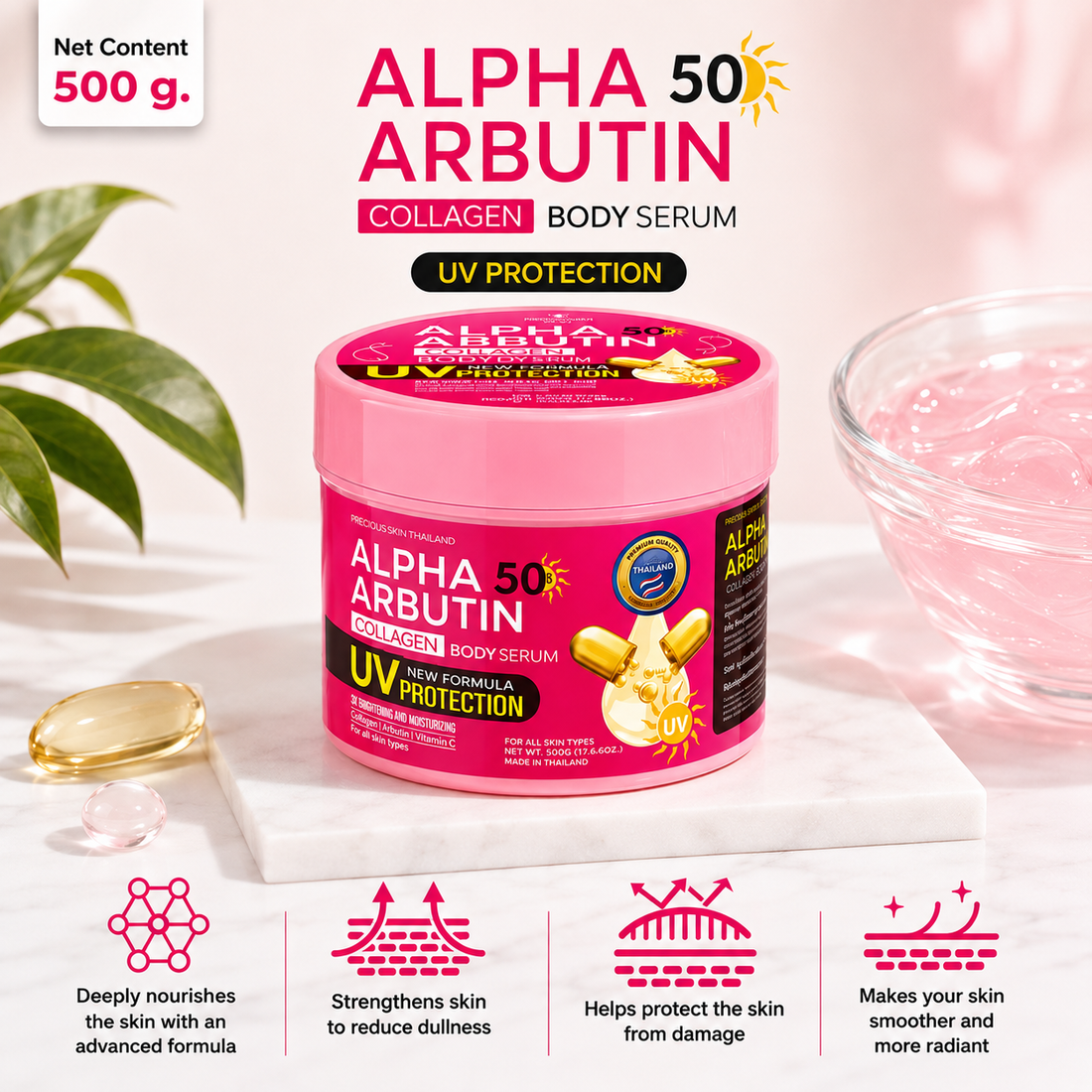 Precious Alpha Arbutin Collagen Body Serum - Brightening Firming Treatment
