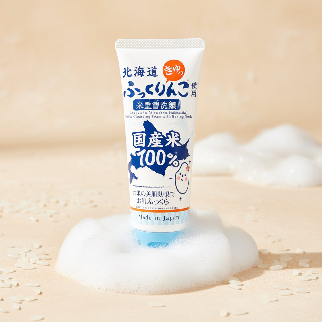Fukkurinko rice cleansing foam with baking soda.