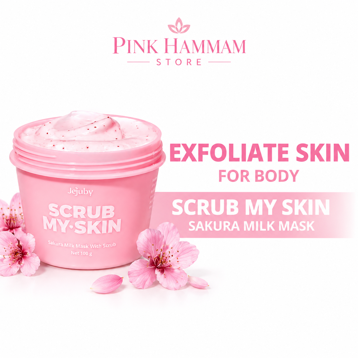 Jejuby Sakura Milk Mask with Scrub