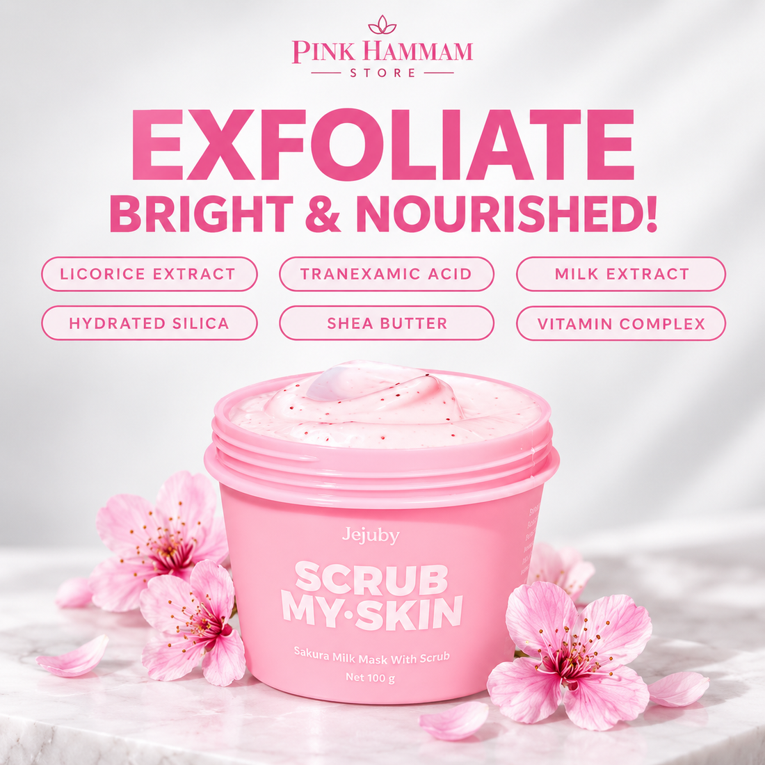 Jejuby Sakura Milk Mask with Scrub
