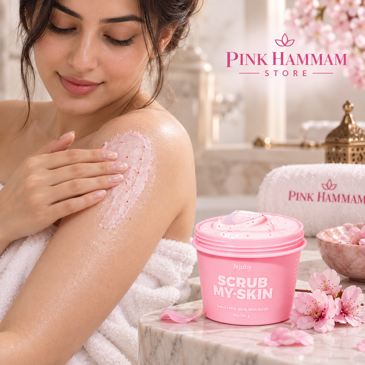 Jejuby Sakura Milk Mask with Scrub