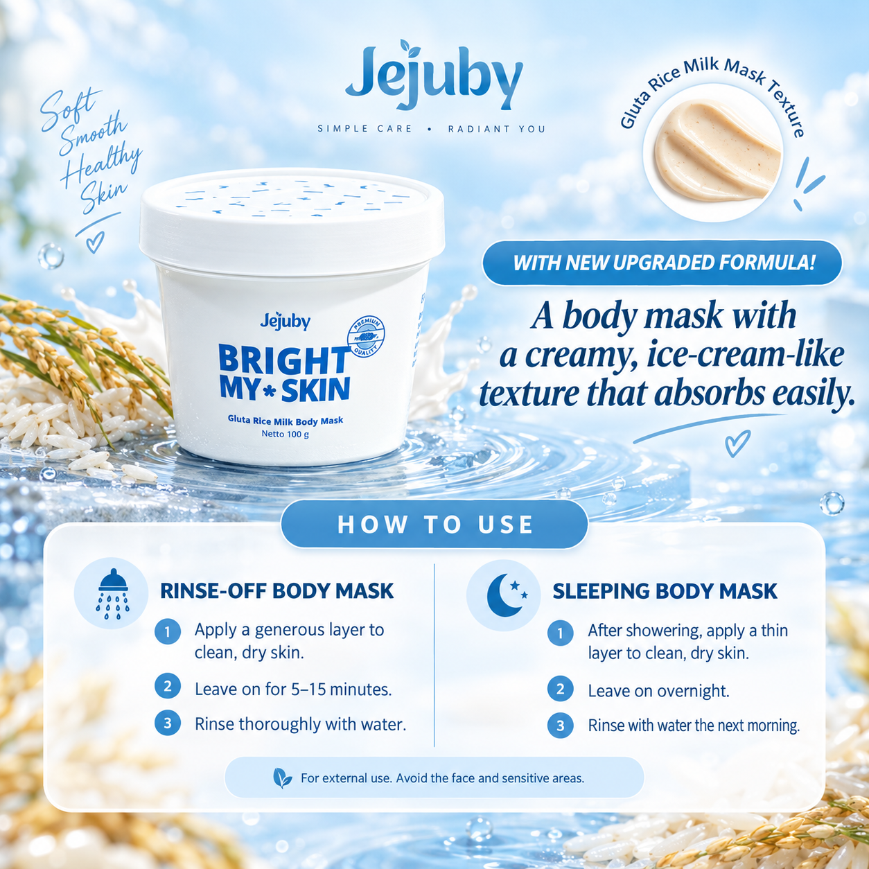 Jejuby Gluta Rice Milk Mask body mask 100g