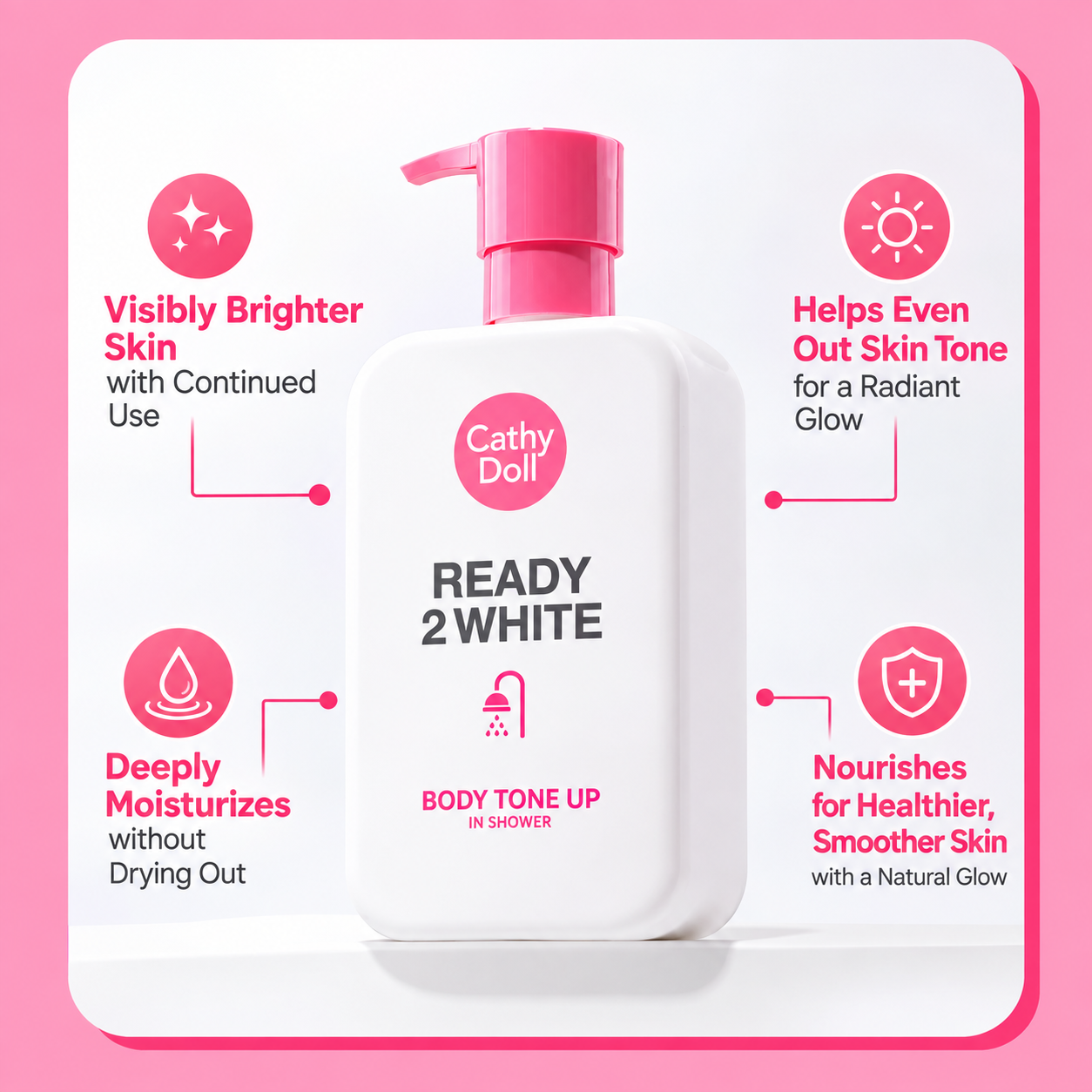 Cathy Doll Ready 2 White Body Tone Up In Shower Bath Cream 400ml Skin