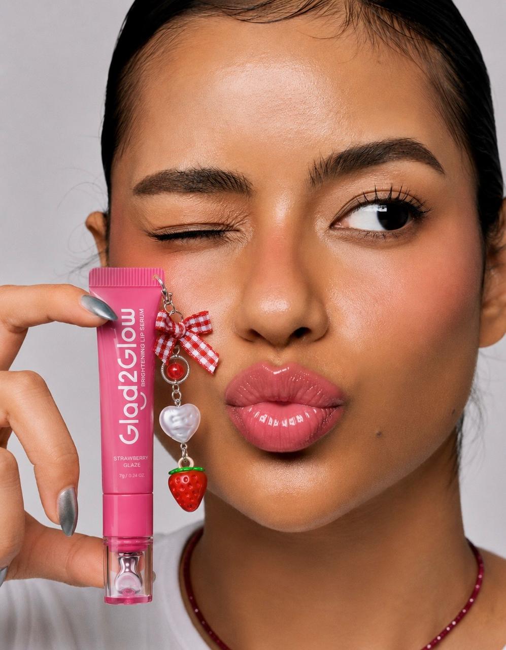 Glad2Glow Brightening Lip Serum with charm