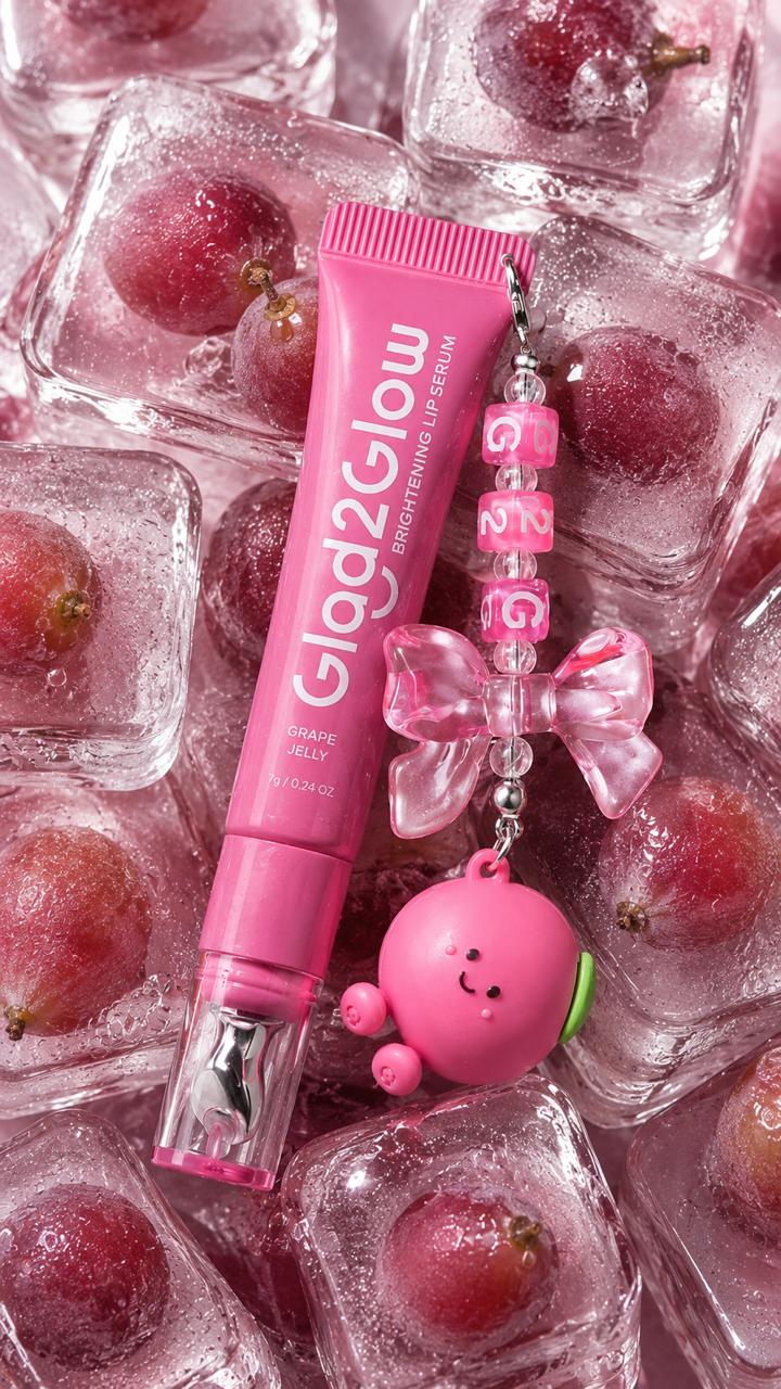 Glad2Glow Brightening Lip Serum with charm