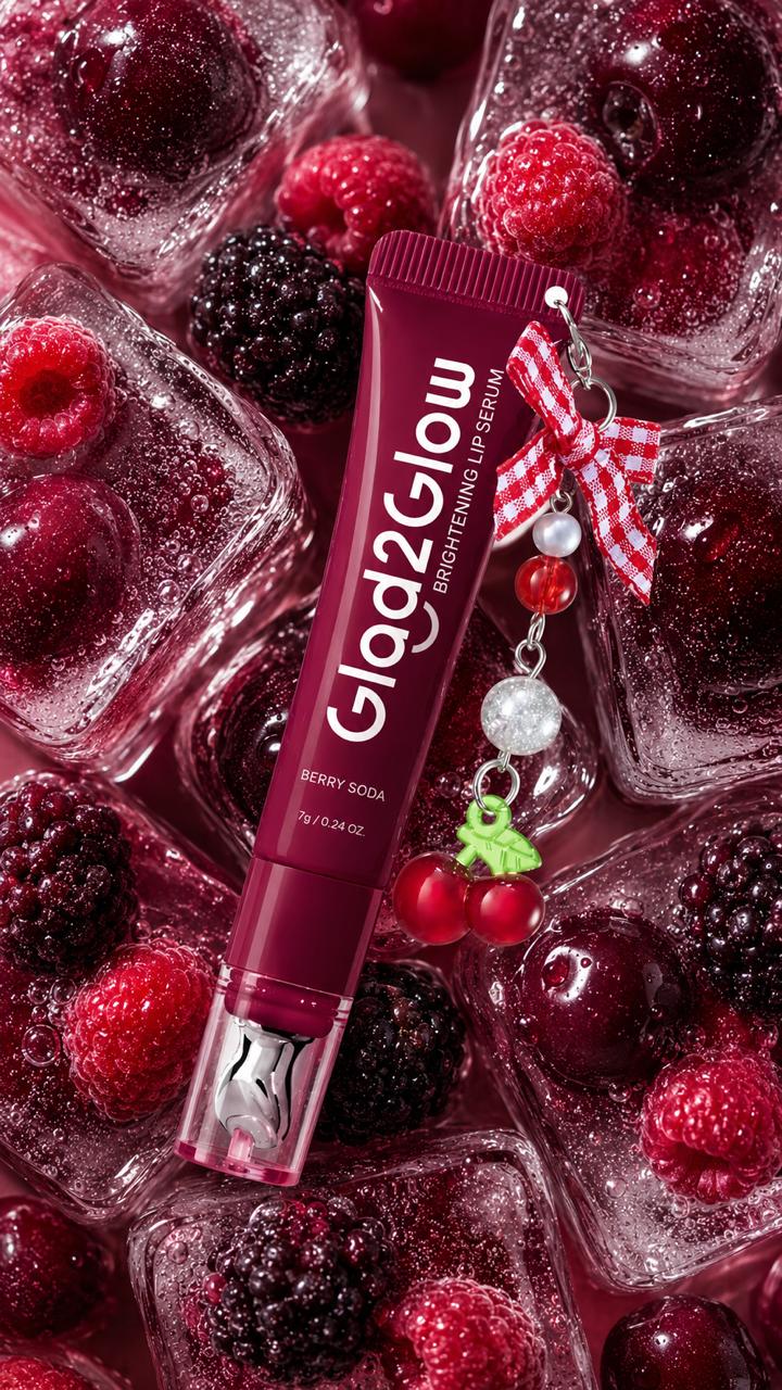 Glad2Glow Brightening Lip Serum with charm