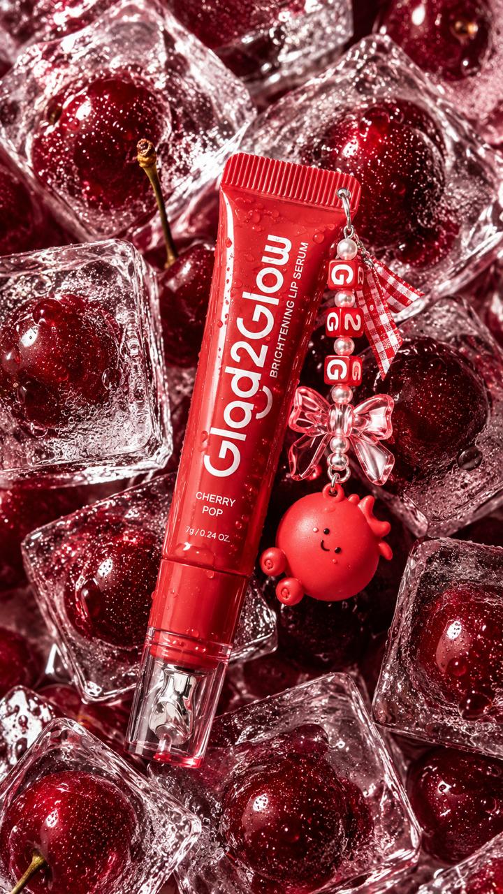 Glad2Glow Brightening Lip Serum with charm